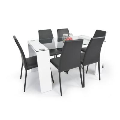 Juego de Comedor 6 Sillas Negas mesa con vidrio | exito | PLU: Milan ... Juego de Comedor 6 Sillas Negas mesa con vidrio | exito | PLU: Milan ...