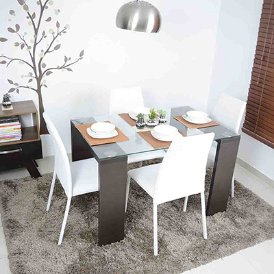 Comedor 4P Wengue vidrio templado 8 mm 4 Sillas B | carulla | PLU ... Comedor 4P Wengue vidrio templado 8 mm 4 Sillas B | carulla | PLU ...